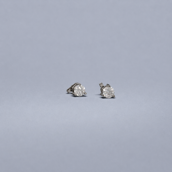 1 Ct. Earrings White Gold (2 pieces)