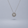 1 Ct. Signature Halo Necklace White Gold You Can Wear 3 ways Just central diamond, Just Halo, Central+ Hallo.