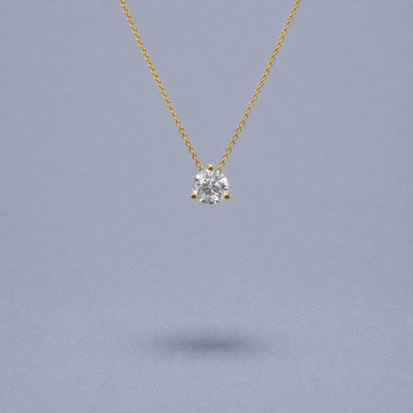 1 Ct. Signature Halo Necklace Yellow Gold You Can Wear 3 ways Just central diamond, Just Halo, Central+ Hallo.